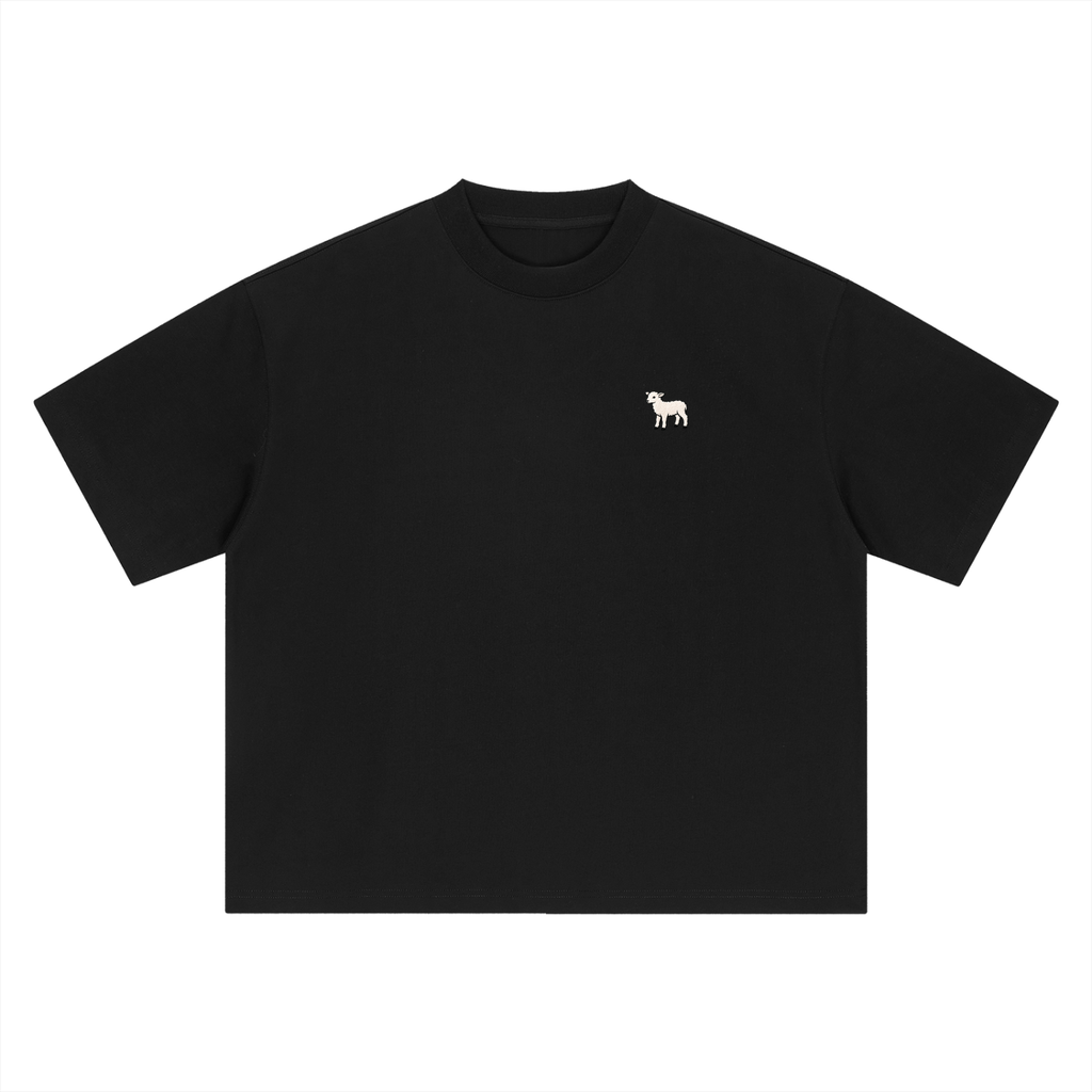 Lamby Heavyweight Boxy Oversized T-Shirt Black